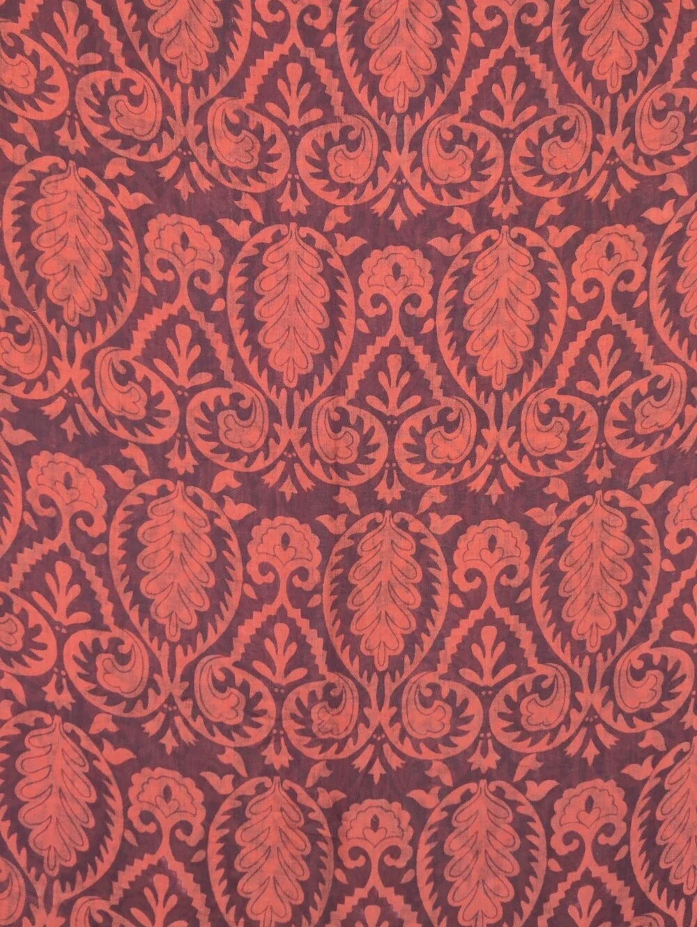 Naturally Knotty 100% Modal Oversized Rust Orange Damask Scarf Wrap 40x78